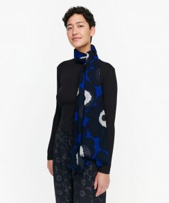 Marimekko Fiore Pieni Unikko Scarf Blue