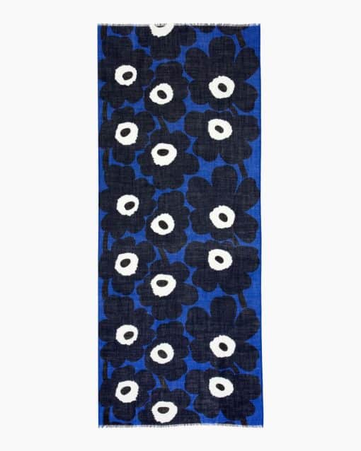 Marimekko Fiore Pieni Unikko Scarf Blue