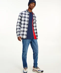 Tommy Jeans Check Flannel Plaid Shirt White Check