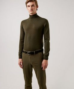 J.Lindeberg Lyd Merino Turtle Neck Sweater Seaweed Green