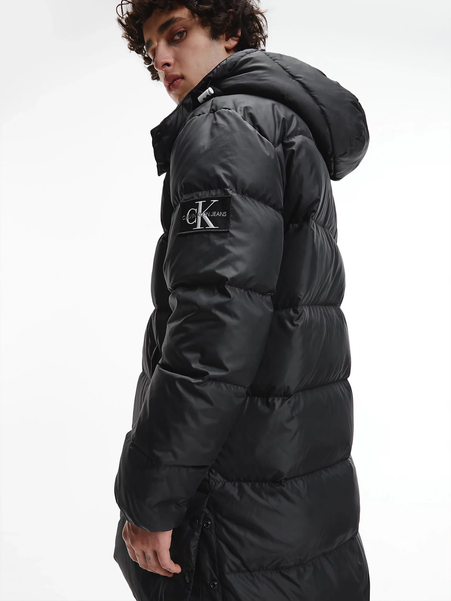 Buy Calvin Klein Long Hooded Puffer Coat Black Scandinavian Fashion Store