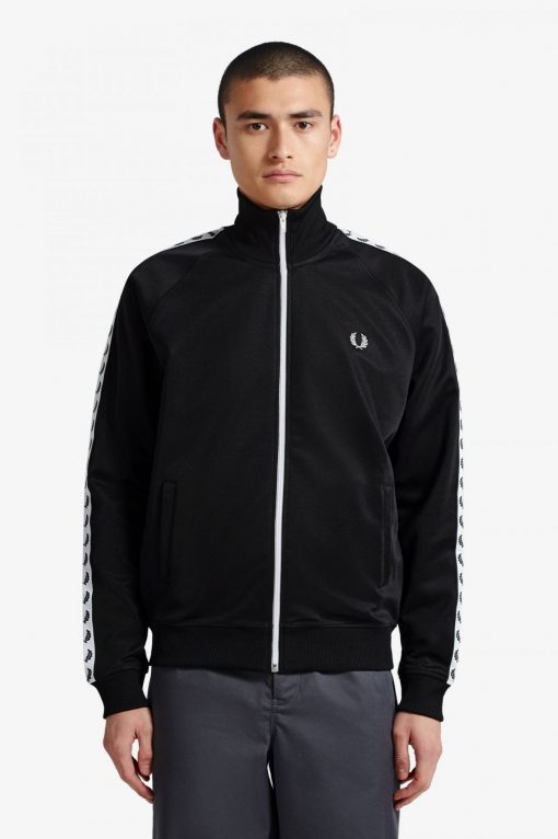 Fred Perry Taped Track Jacket Black