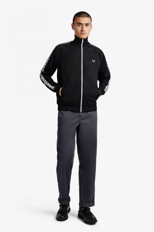 Fred Perry Taped Track Jacket Black