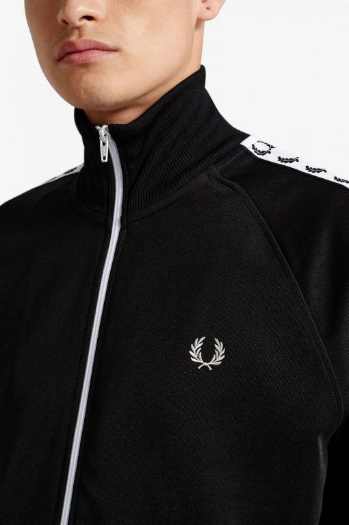 Fred Perry Taped Track Jacket Black