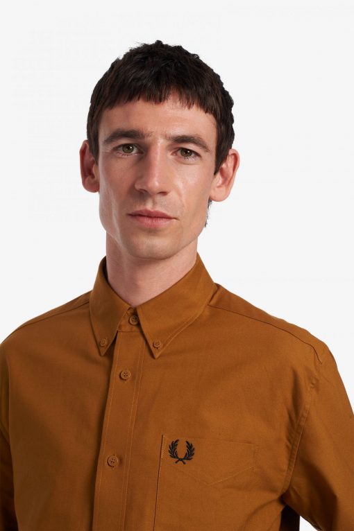 Fred Perry Oxford Shirt Dark Caramel