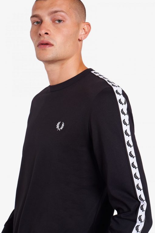 Fred Perry Taped L/S T-shirt Black