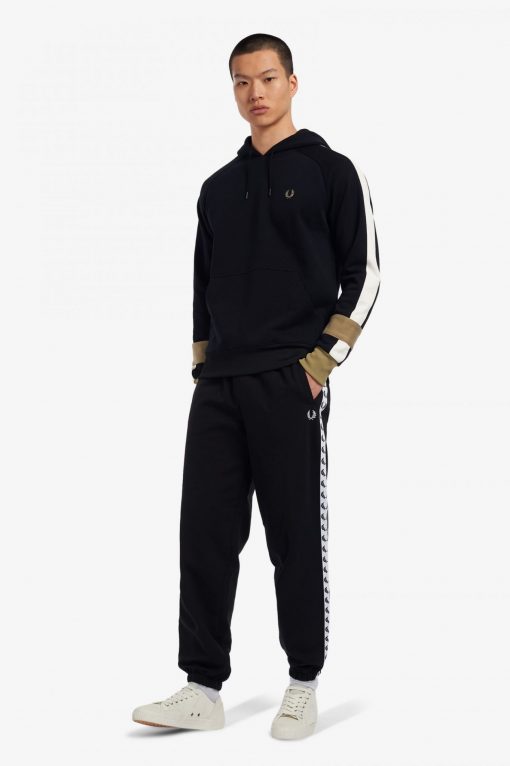 Fred Perry Taped Track Pants Black