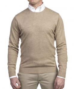 Hansen & Jacob Crewneck Sweater Alcantara E-P Beige