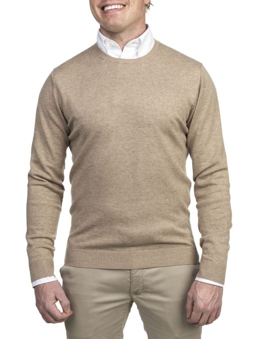 Hansen & Jacob Crewneck Sweater Alcantara E-P Beige