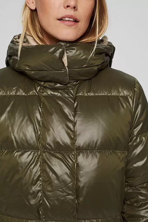 Esprit Long Down Coat Dark Khaki