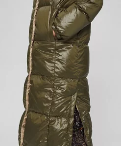 Esprit Long Down Coat Dark Khaki