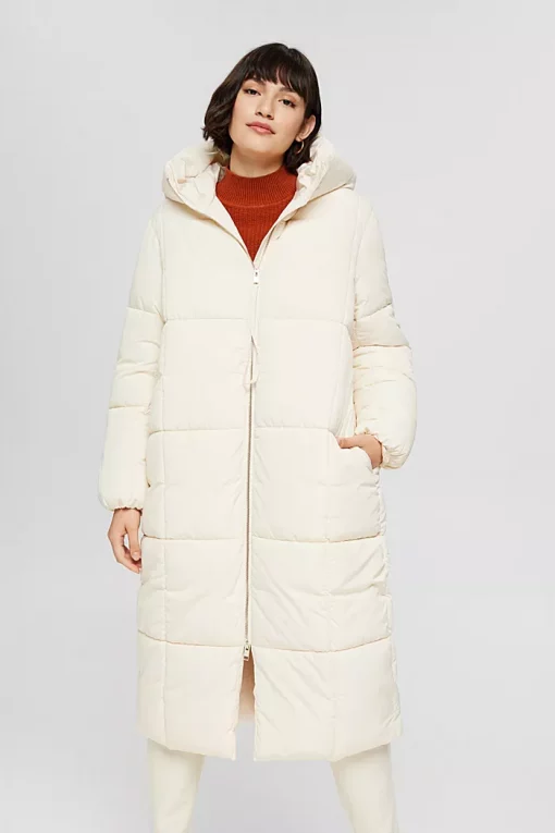 Esprit Long Quilted Coat Ice