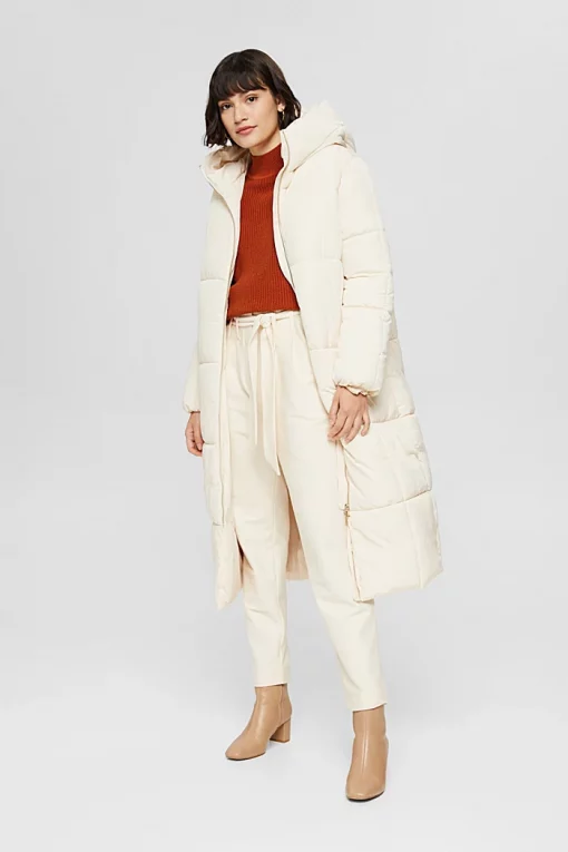Esprit Long Quilted Coat Ice