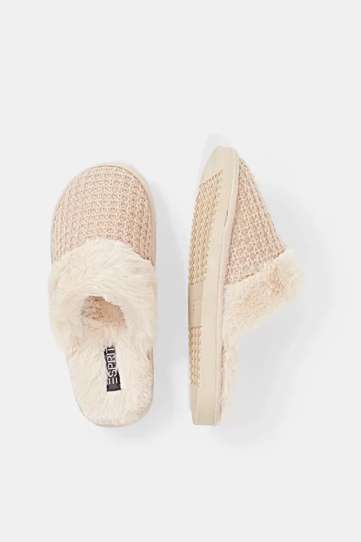 Esprit Knit Slippers Beige
