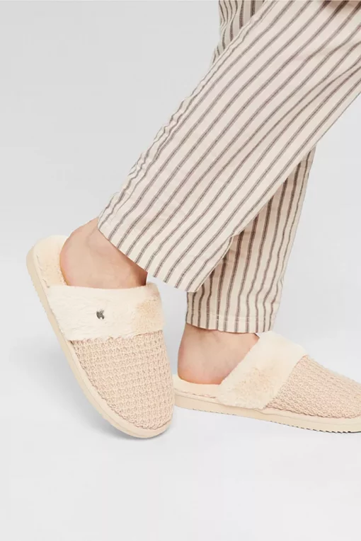 Esprit Knit Slippers Beige