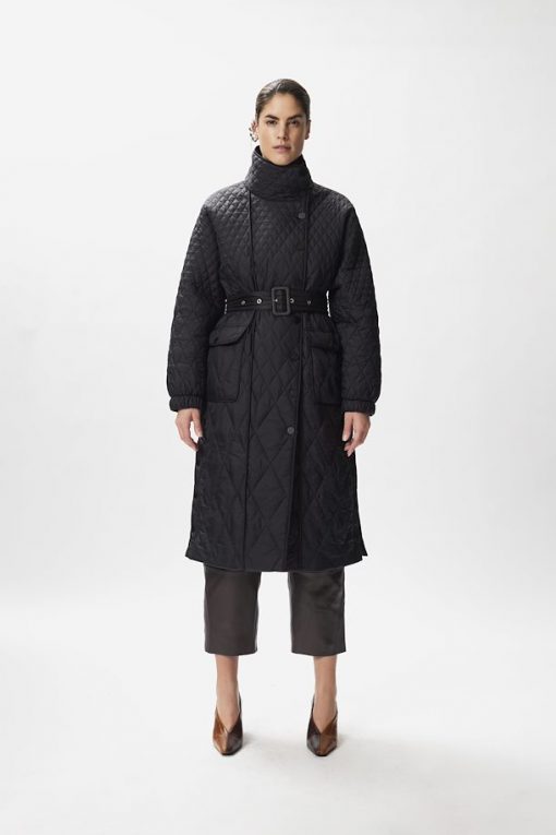 Gestuz Evalagz Quilted Coat Black