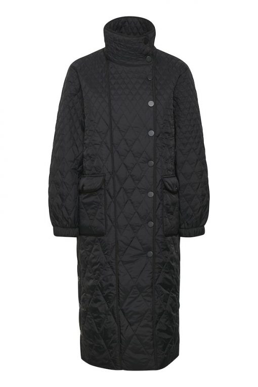 Gestuz Evalagz Quilted Coat Black