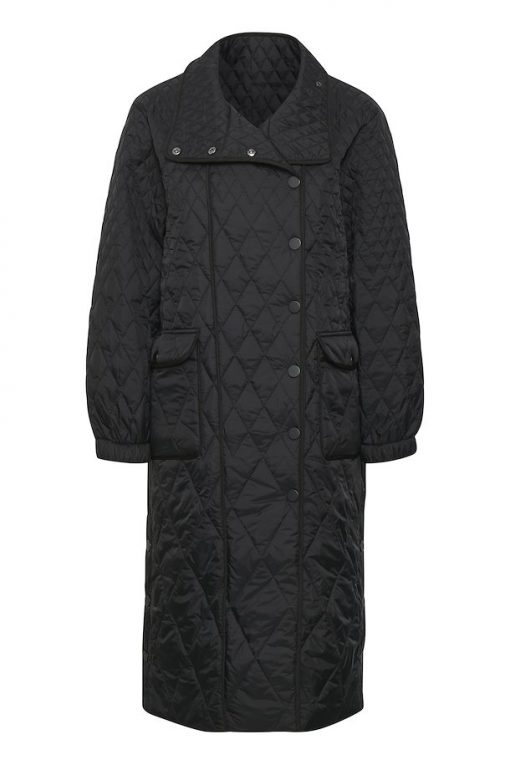 Gestuz Evalagz Quilted Coat Black