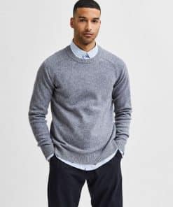 Selected Homme New Coban Lambswool Crew Medium Grey Melange