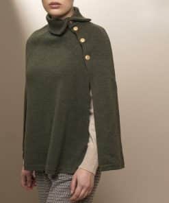 Stenströms Berta Merino Knit Poncho Green