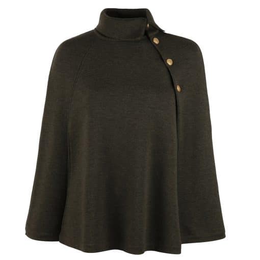 Stenströms Berta Merino Knit Poncho Green