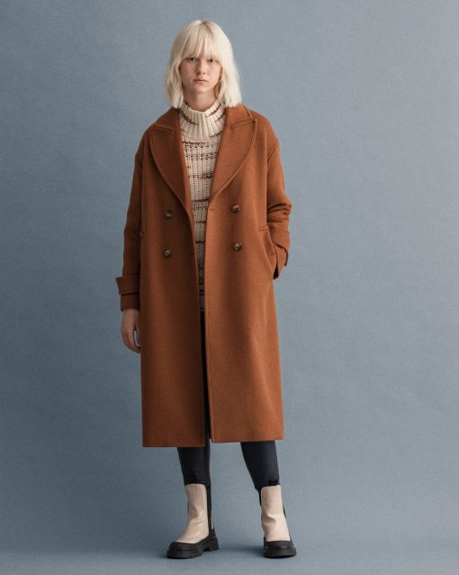 Gant Woman Wool Coat Roasted Walnut