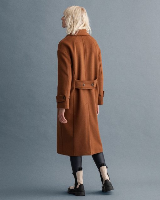Gant Woman Wool Coat Roasted Walnut