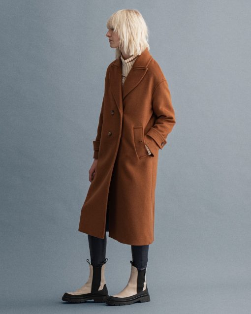 Gant Woman Wool Coat Roasted Walnut