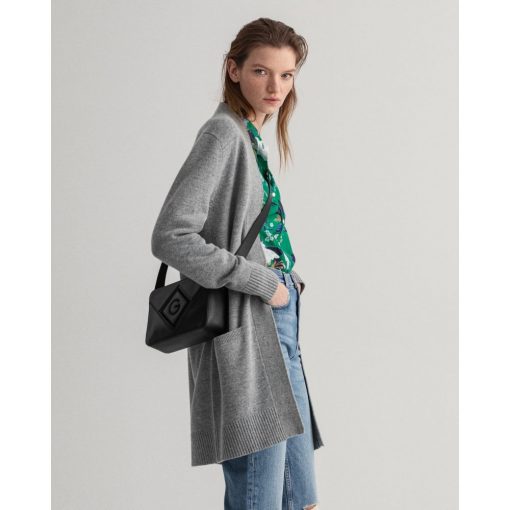 Gant Woman Long Wool Cardigan Grey Melange