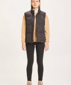 Knowledge Cotton Apparel Alyssa Puffer Vest Black