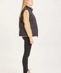 Knowledge Cotton Apparel Alyssa Puffer Vest Black