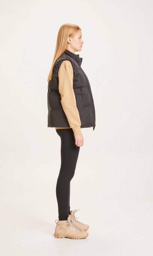 Knowledge Cotton Apparel Alyssa Puffer Vest Black