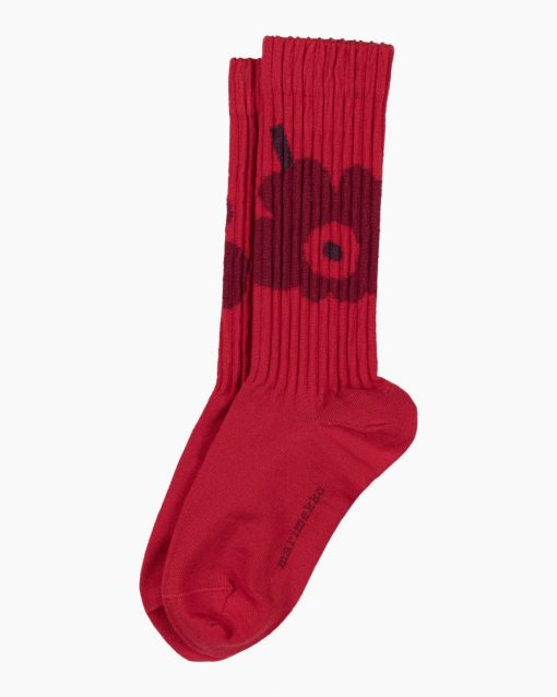 Marimekko Kuusi Unikko Placement Socks Red