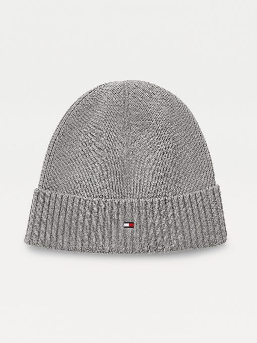 Tommy Hilfiger Pima Cotton/Cashmere Beanie Mid Grey Heather
