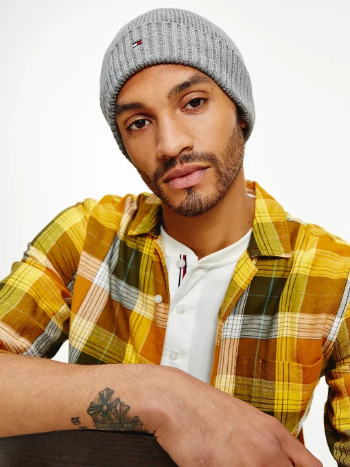 Tommy Hilfiger Pima Cotton/Cashmere Beanie Mid Grey Heather