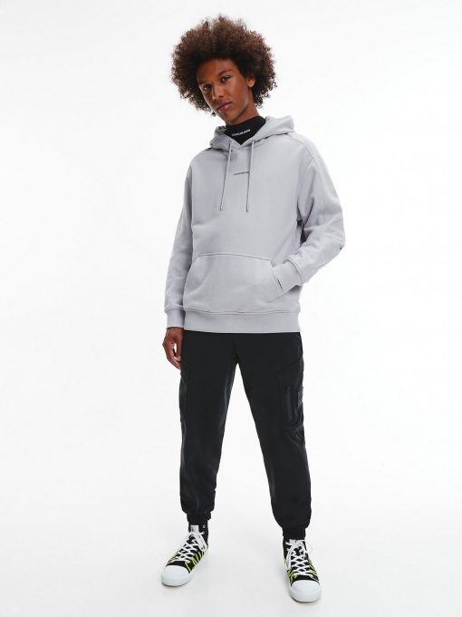 Calvin Klein Micro Branding Hoodie Marble Grey