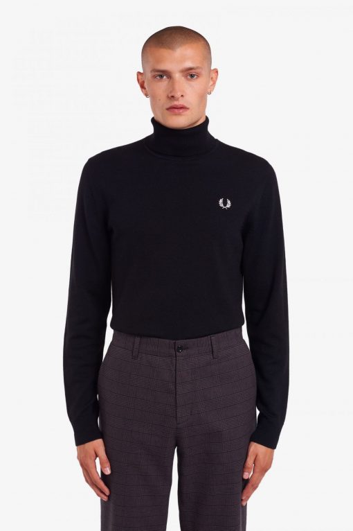 Fred Perry Roll Neck Jumper Black