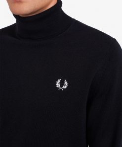 Fred Perry Roll Neck Jumper Black