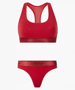 Buy Calvin Klein Bralette Thong Set Rustic Red Scandinavian Fashion Store