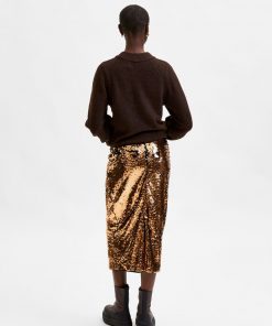 Selected Femme Balloon Sleeve Jumper Coffee Bean