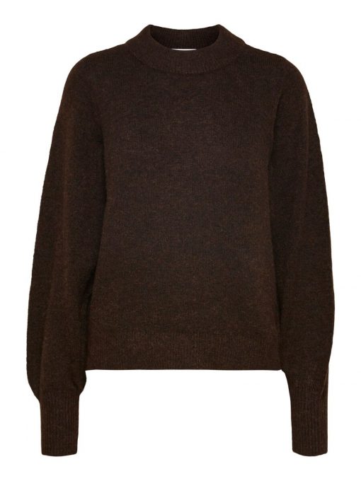 Selected Femme Balloon Sleeve Jumper Coffee Bean