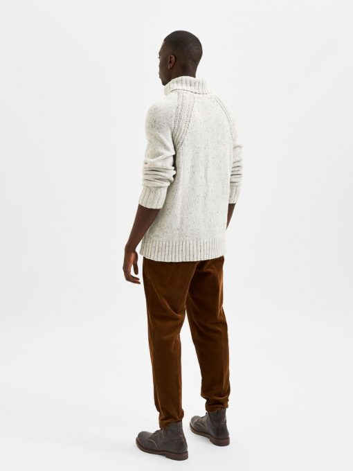 Selected Homme Dean Roll Neck Knit Egret