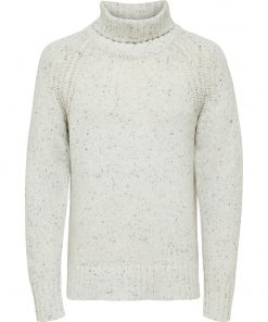 Selected Homme Dean Roll Neck Knit Egret