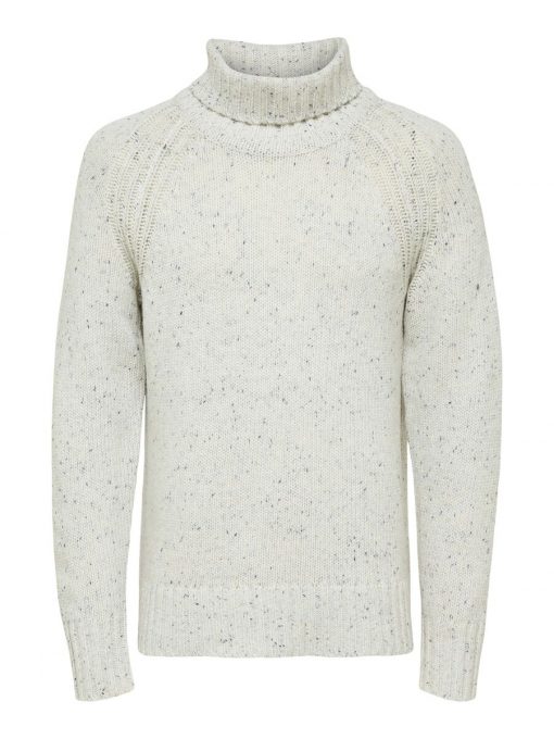 Selected Homme Dean Roll Neck Knit Egret