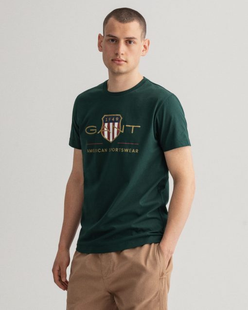 Gant Archive Shield T-shirt Tartan Green