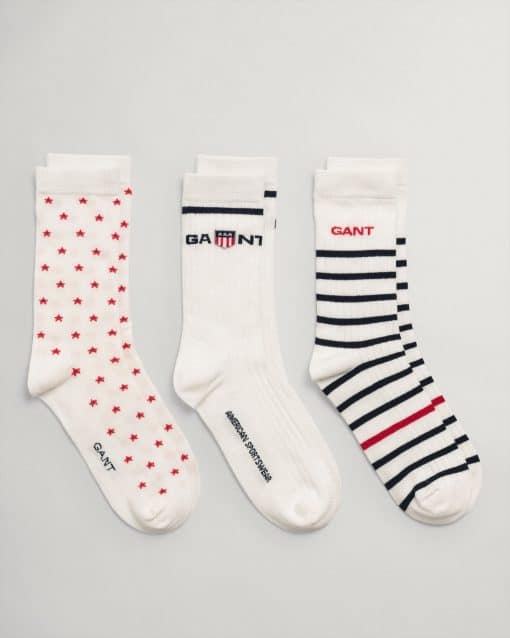 Gant Woman Retro Shield Socks Eggshell