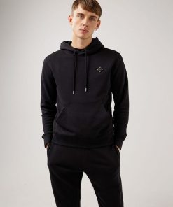 J.Lindeberg Throw Patch Hoodie Black