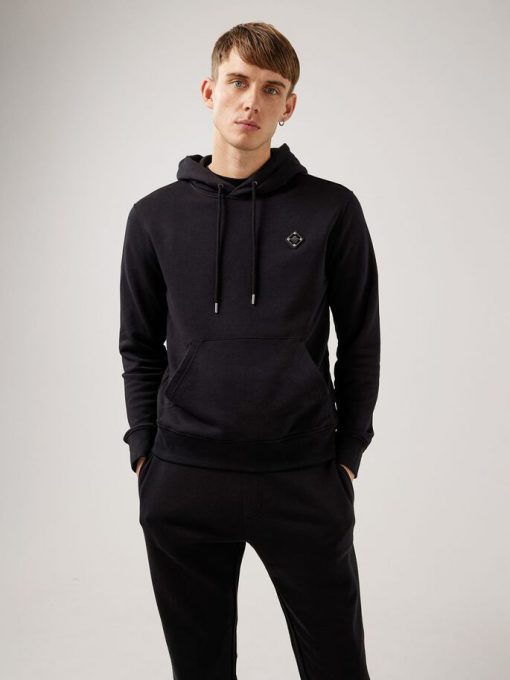 J.Lindeberg Throw Patch Hoodie Black