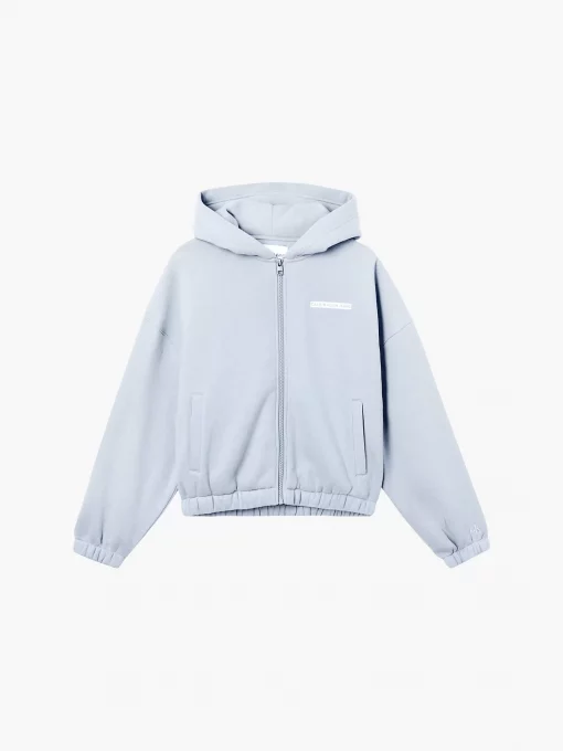 Calvin Klein Micro Flock Zip Through Marble Grey