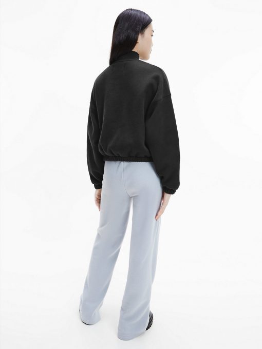 Calvin Klein Micro Flock Half Zip Black